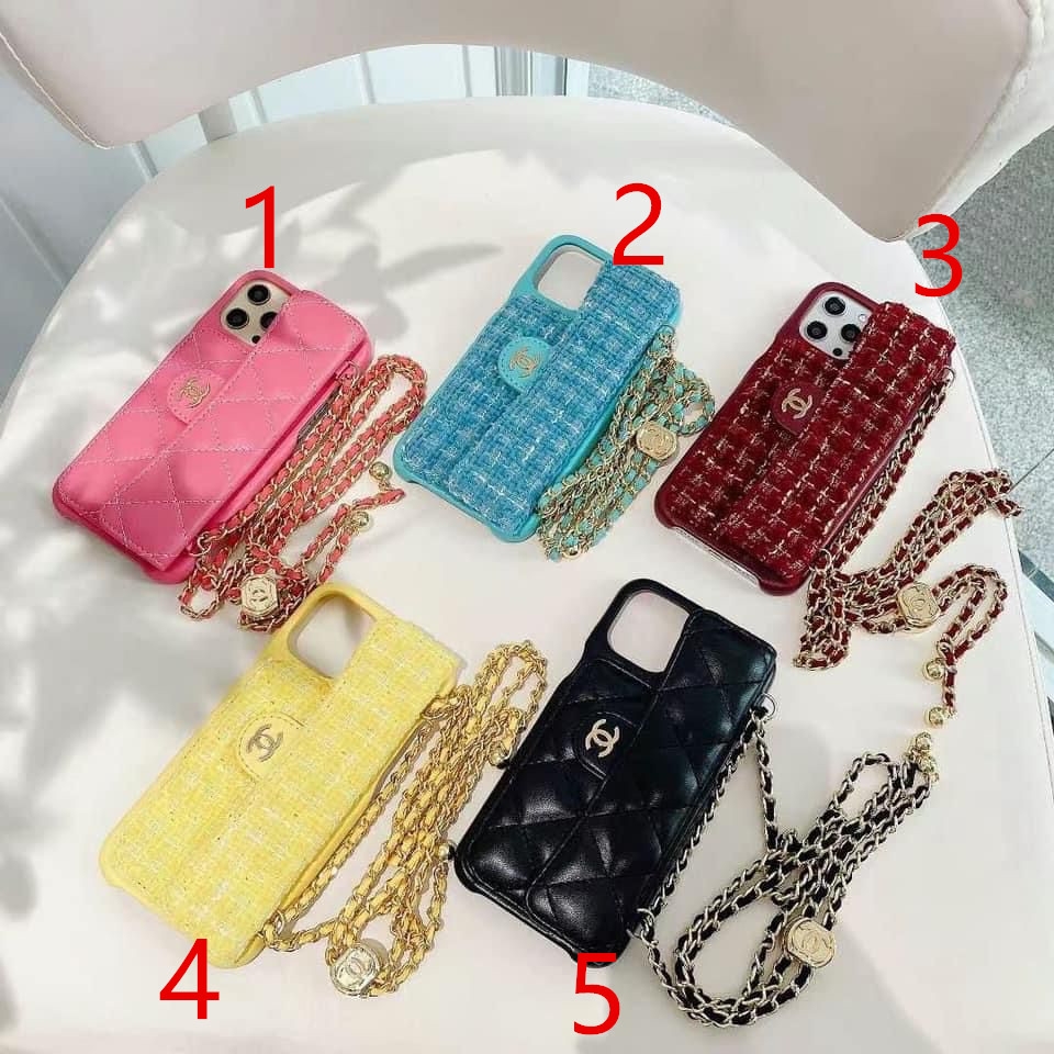 PC2269 CHANEL iphone 13 pro max  with strap in pink color