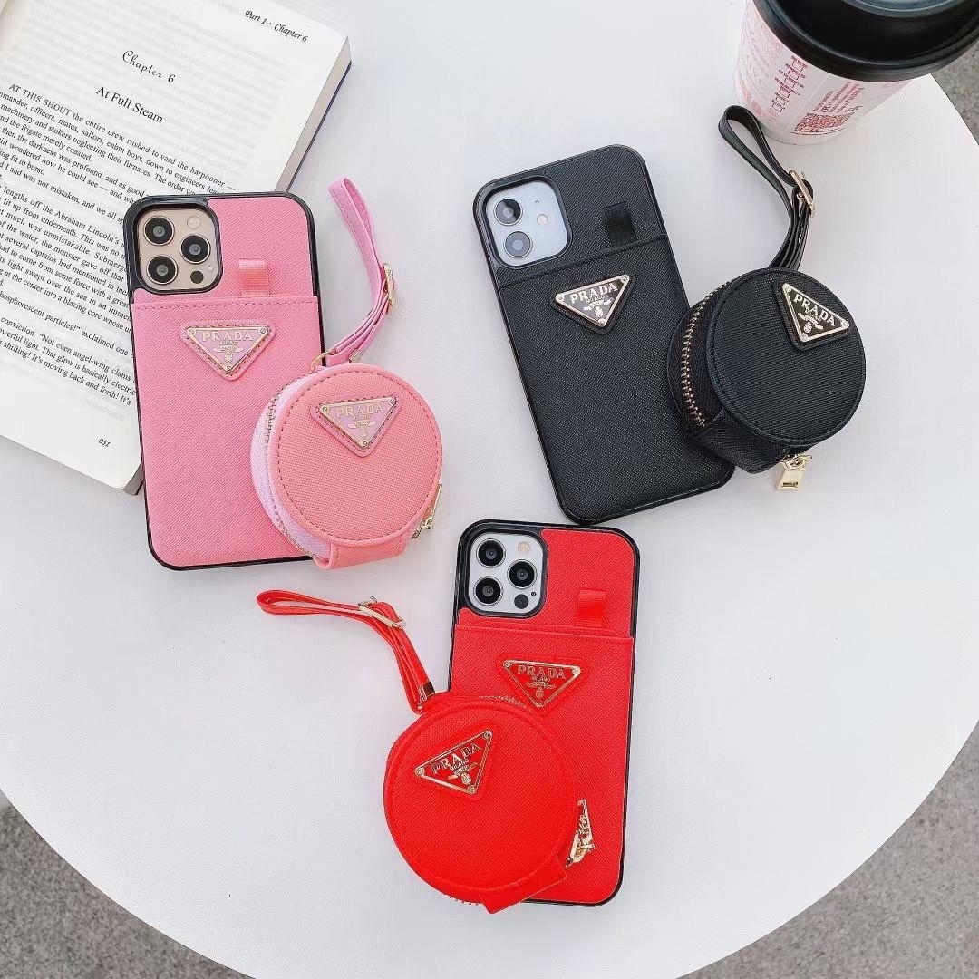 ST146 Prada iPhone case +Airpods cover 1/2/pro have pink